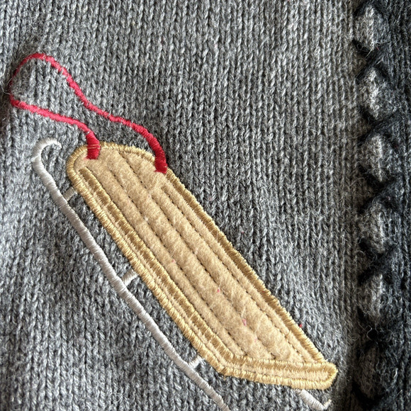 Vintage 90s Field Gear Cardigan Women's Size Small Red Winter Sports Holiday Zip - Picture 5 of 11